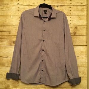 H&M Men’s XL dress shirt Royal Purple checkered